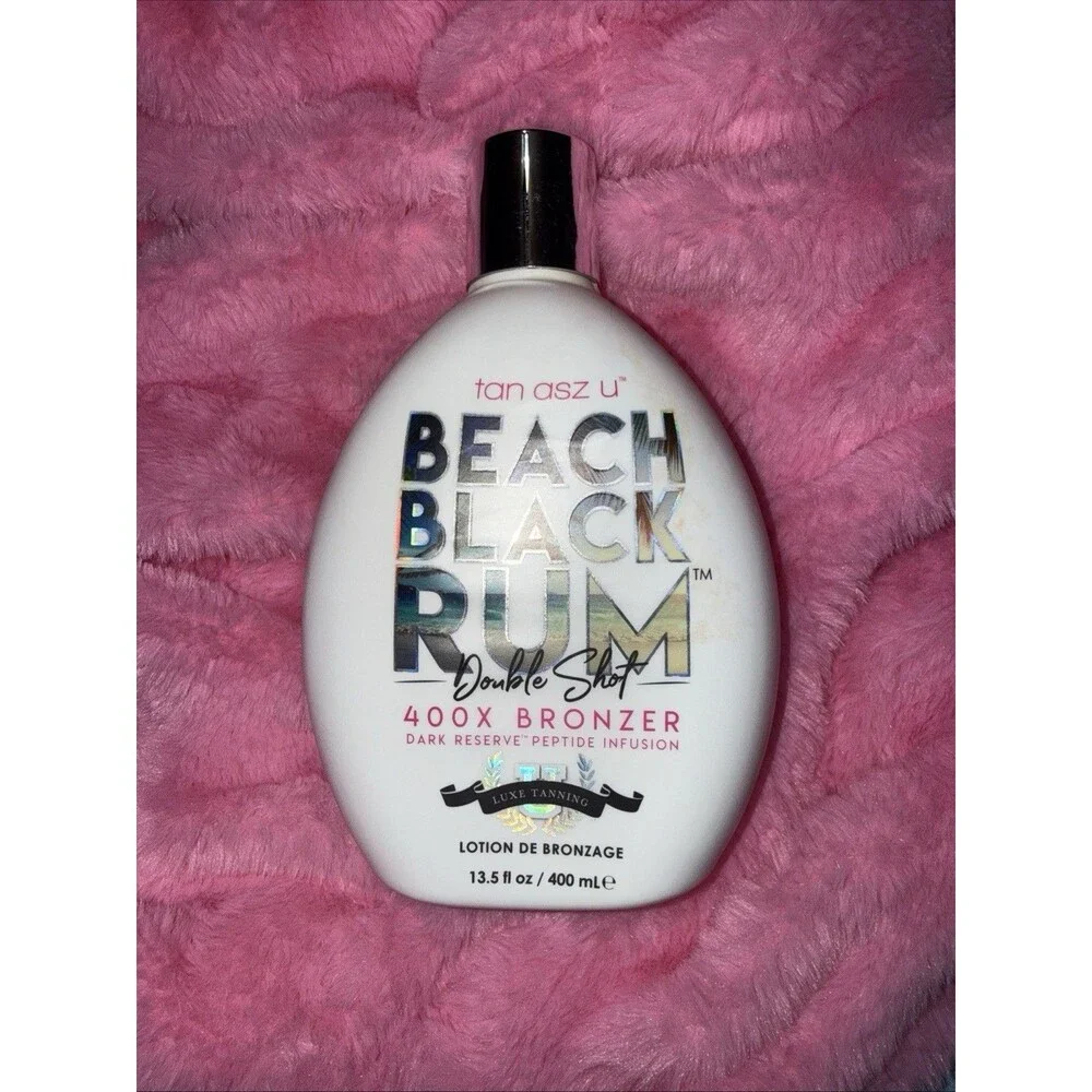 Tan Asz U BEACH BLACK RUM Double Shot 400X Bronzer 13.5oz Tanning Bed Lotion